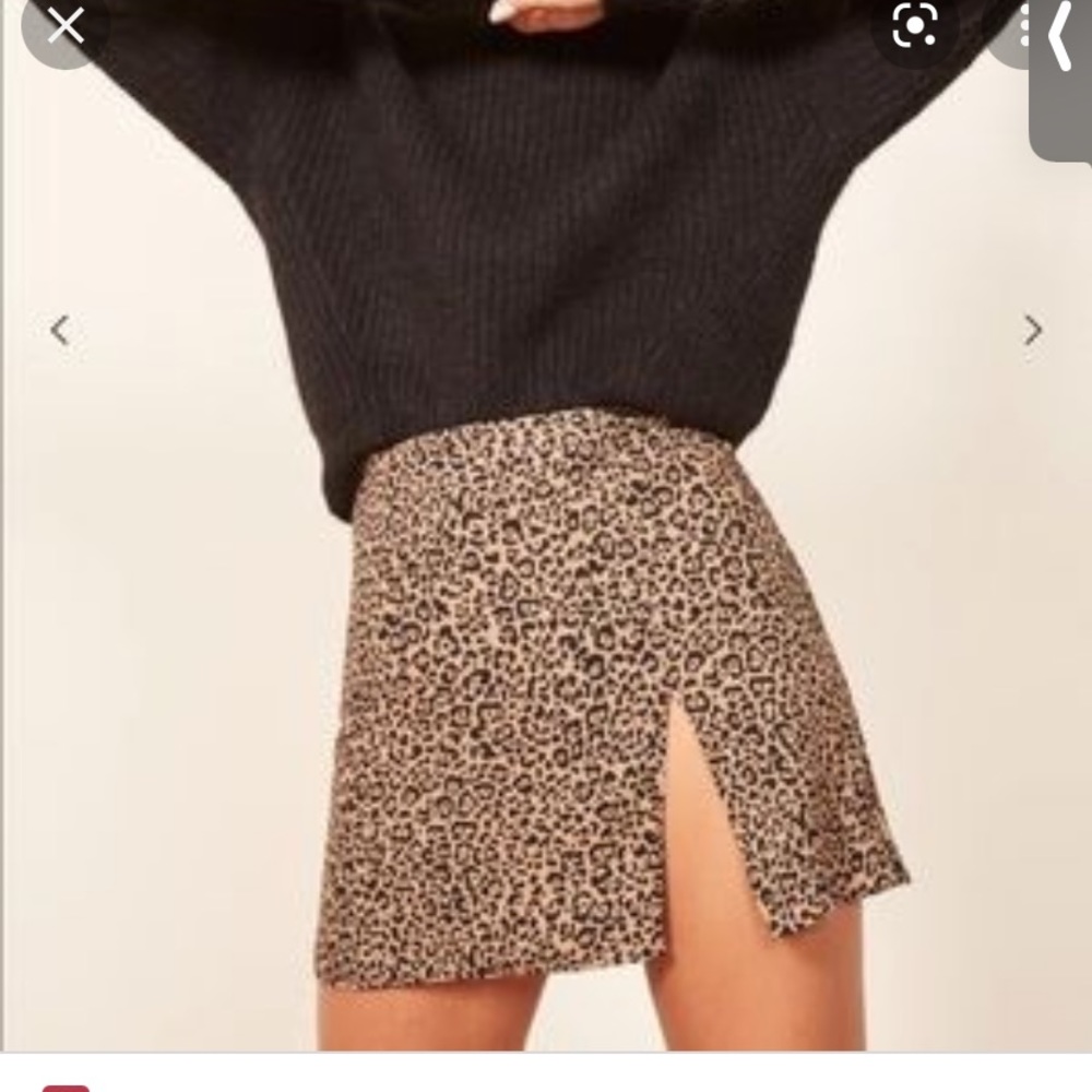 Reformation cheetah print skirt